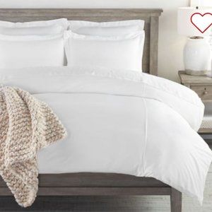 Pottery Barn Sateen Classic Ivory Duvet, Full/Queen